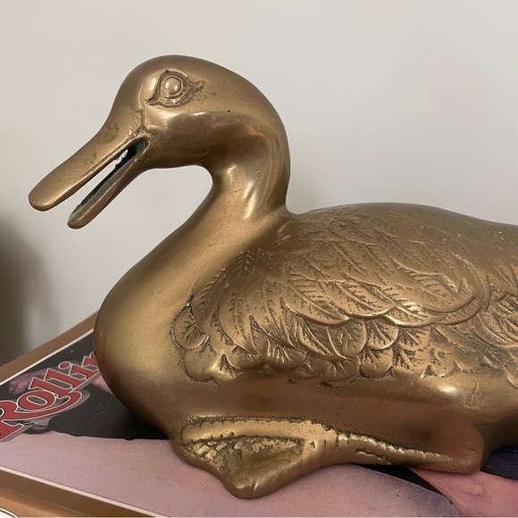 Vintage Solid Brass Duck Home Decor Figurine - Picture 4 of 5